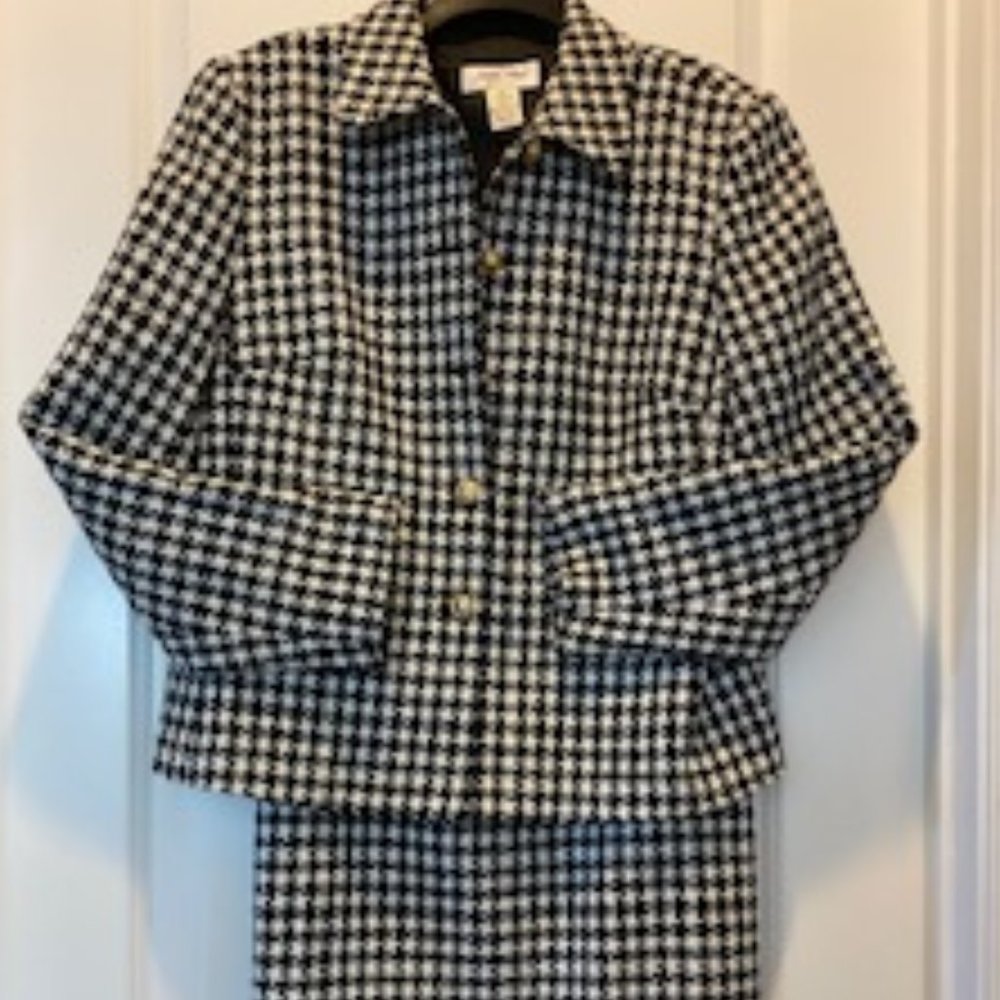 Black & White checkered skirt suit